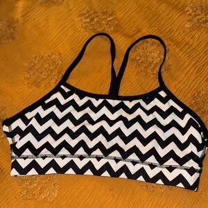 Full Tilt Black and White Chevron Sports Bra